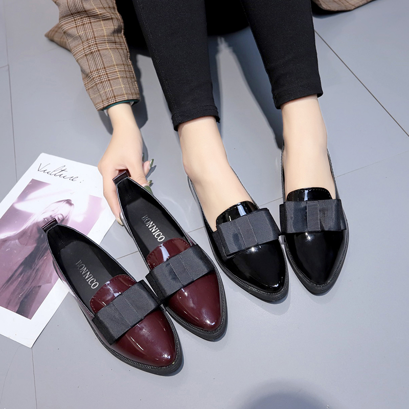 Womens Heels - Sapatos de Couro Sintético Preto/Vermelho Vinho