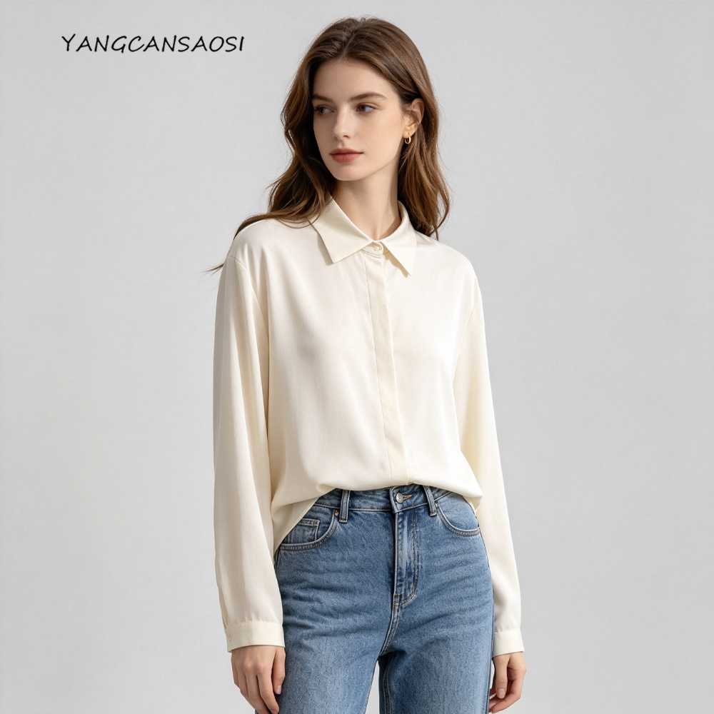 Silk Blouse - Camisa de Manga Longa Versátil em