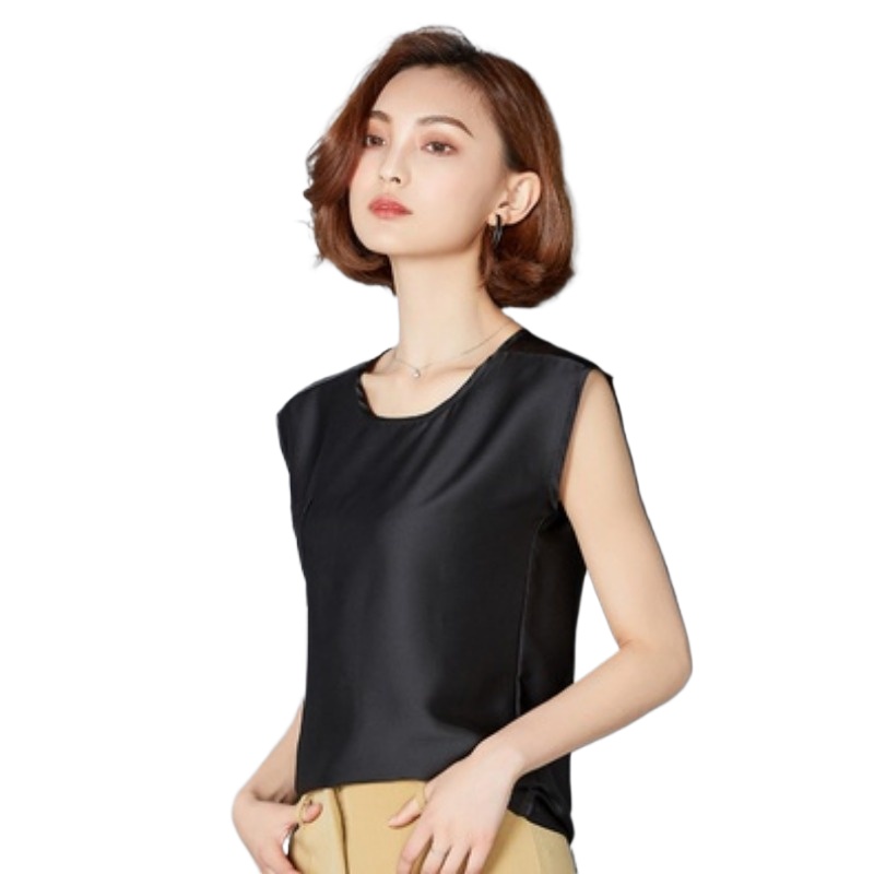 Silk Blouse - Colete de seda sexy feminino, top