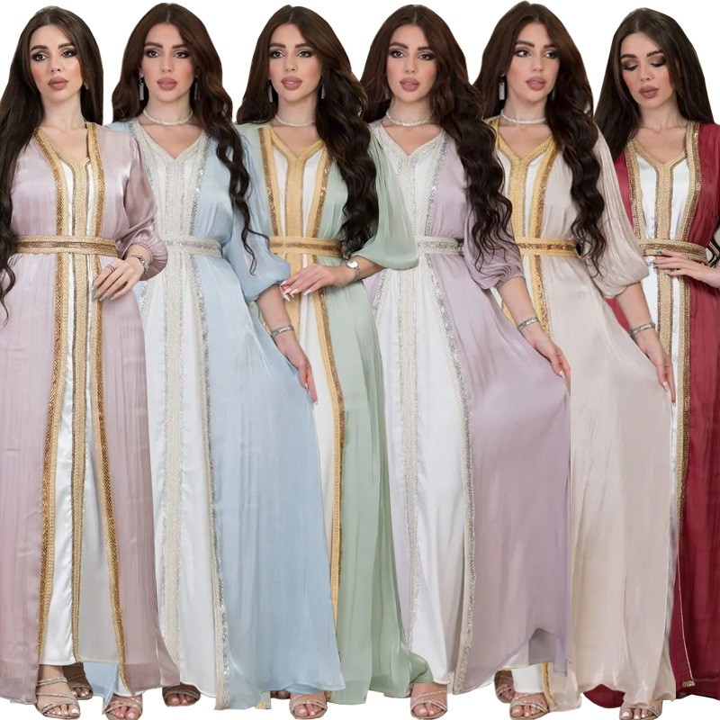 Formal Dress - Vestido de Lantejoulas Lavanda com Decote