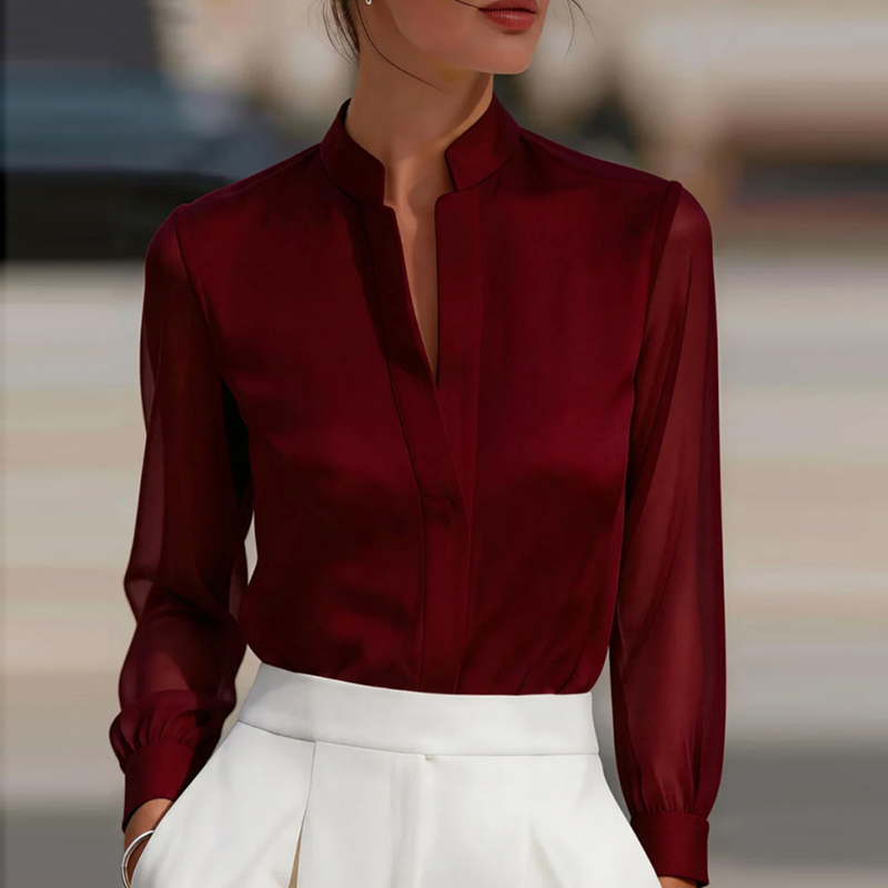 Novas Camisas de Moda em Malha - Silk Blouse avaliação e preço