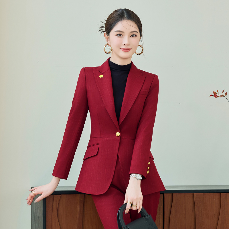 Conjunto de terno vermelho par - Women'S Red Formal Wear avaliação e preço
