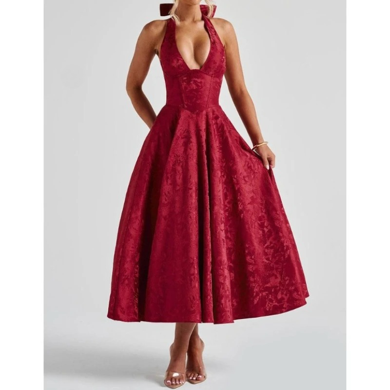 Deeptown elegante vestidos de  - Women'S Red Formal Wear avaliação e preço