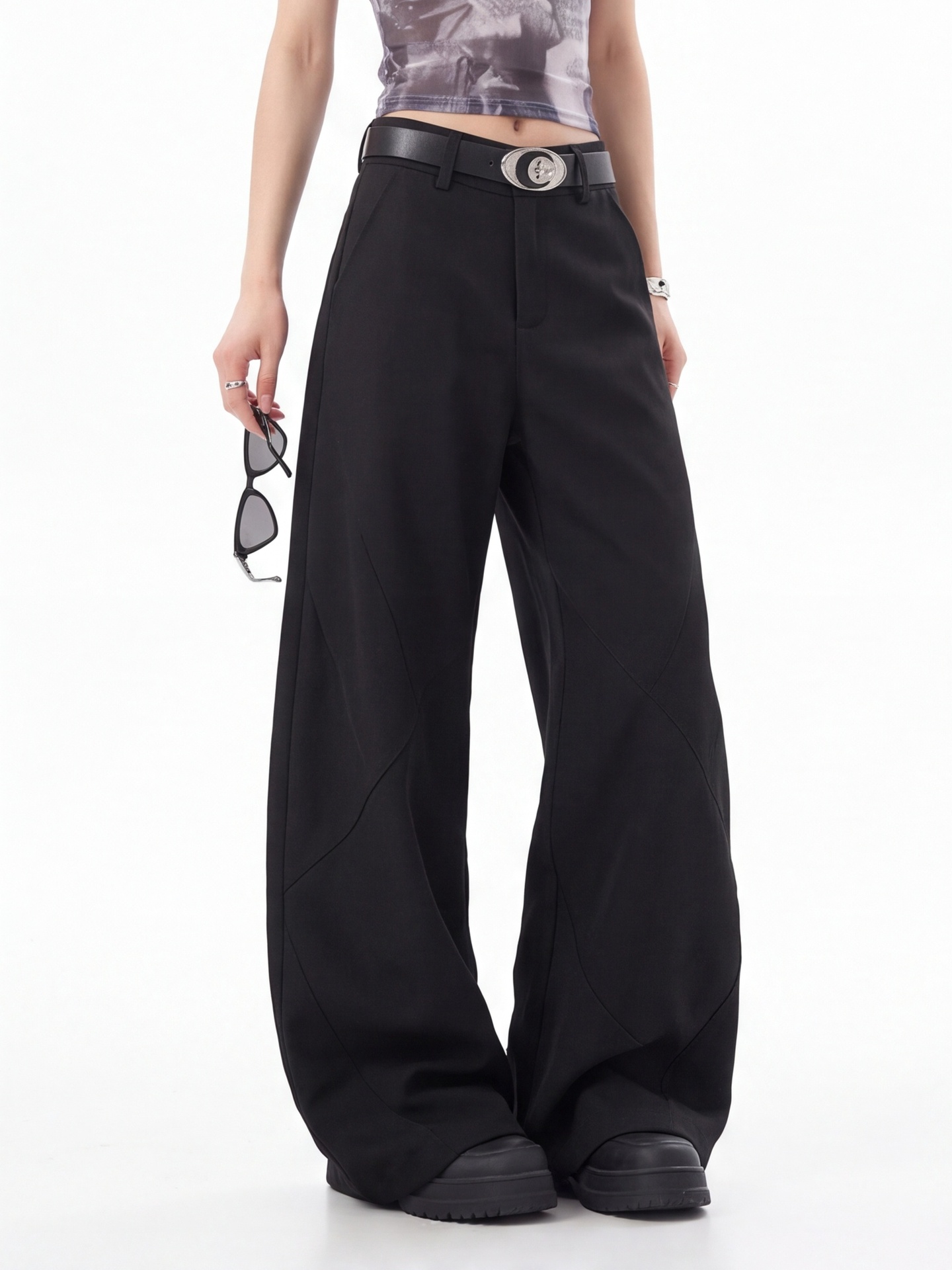 Calças Pretas de Cintura Alta  - Tailored Trouser Wide avaliação e preço